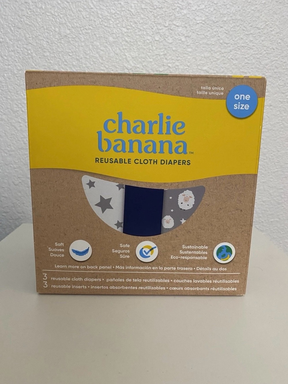 Charlie Banana Cloth Diapers, Counting Sheep , 3 pack